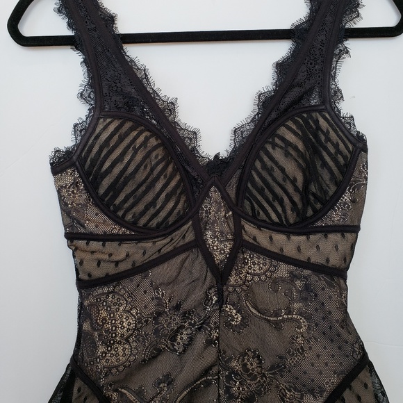 bebe Dresses & Skirts - Bebe Black Lace Dress Sexy BodyCon Fringe SEXY
